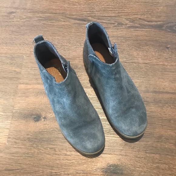 Toms Side Zip Gray Ankle Booties - Picture 2 of 8